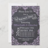 Vintager Rahmen, Tafel Hochzeitsessen Probe Einladung (Vorderseite)