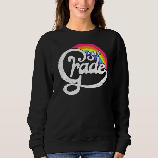 Vintager Rainbow-Lehrer der dritten Klasse Sweatshirt (Vorderseite)