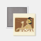 Vintager Rajah-Kaffee und leichte Grenze Magnet (Vorderseite/Rückseite)