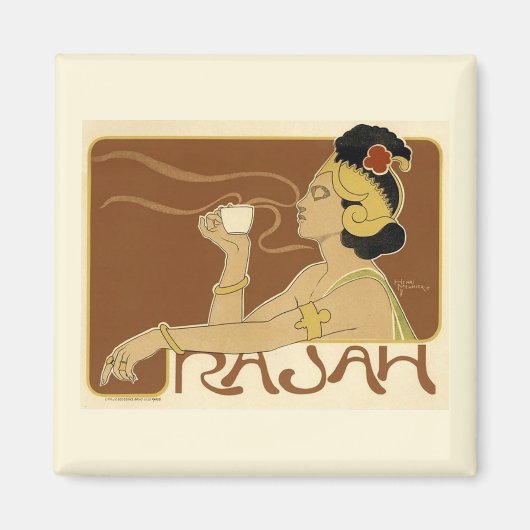 Vintager Rajah-Kaffee und leichte Grenze Magnet (Vorne)