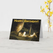 Vintager Raketenstart Geburtstagskarte Karte (Gelbe Blume)