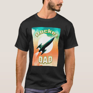 Vintager Raketenstart im Vater der Mondrakete T-Shirt