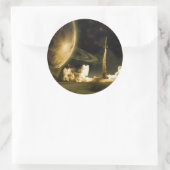 Vintager Raketenstart Runder Aufkleber (Tasche)