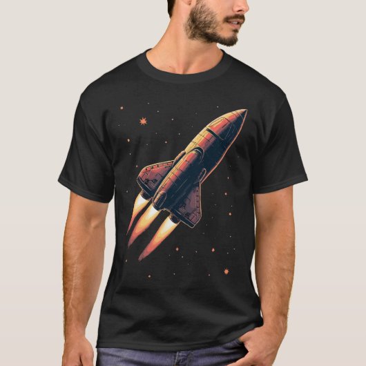 Vintager Raketenstart T-Shirt (Vorderseite)