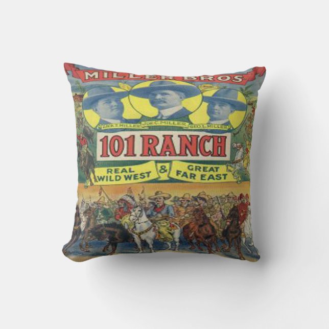 Vintager Ranch-Plakat-Druck des Western-101 Kissen (Vorderseite)