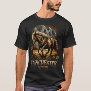Vintager Ranchester Wyoming Mountains Pferd Wester T-Shirt
