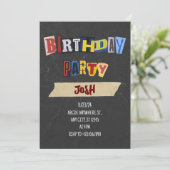 Vintager ransolierender Geburtstagsbrief Einladung (Stehend Vorderseite)