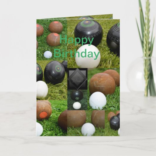 Vintager Rasen rollt Foto-Collage, Geburtstag Karte (Vorderseite)