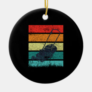 Vintager Rasenmäher Keramik Ornament