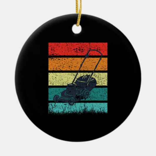 Vintager Rasenmäher Keramik Ornament (Vorne)