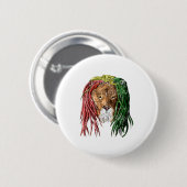 Vintager Rasta Reggae-Löwe Button (Vorne & Hinten)