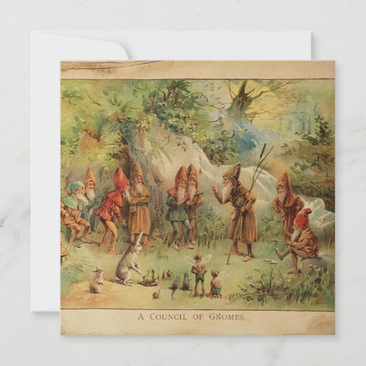 Vintager Ratgeber der Gnomes-Urlaubskarte Feiertagskarte (Vorderseite)
