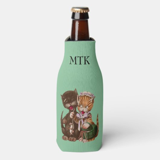 Vintager Ratten-Körbchen Flaschenkühler (Flaschenvorderseite)