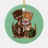 Vintager Ratten-Körbchen Keramikornament (Vorne)