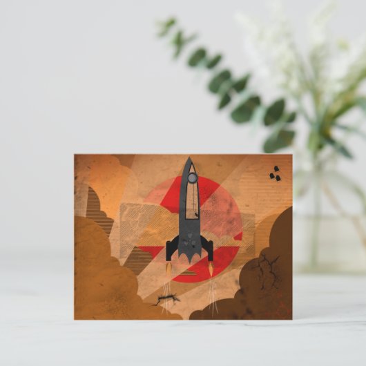 Vintager Raum Postkarte (Stehend Vorderseite)