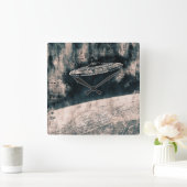 Vintager Raum Quadratische Wanduhr (Zuhause)