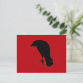 Vintager Raven auf blutroter Vorlage Postkarte (Stehend Vorderseite)