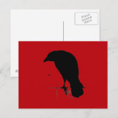 Vintager Raven auf blutroter Vorlage Postkarte (Vorne/Hinten)