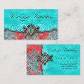 VINTAGER Real Anwesen Agent Antiquitätensperre Visitenkarte (Vorne/Hinten)