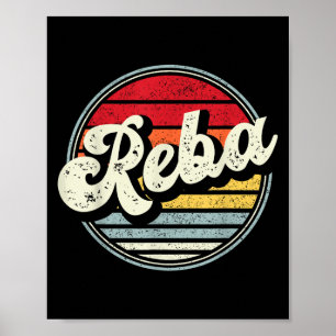 Vintager Reba Name Retro Style 70er 80er zuerst fü Poster