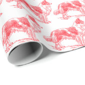 Vintager Red Border Collie Dog Geschenkpapier (Rolleneckpunkt)