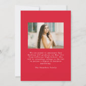 Vintager Red Bow Arch Foto Abschluss Ankündigung (Rückseite)