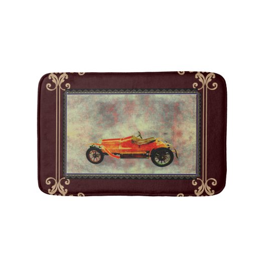 Vintager Red Car Bath Mat Badematte (Vorderseite)