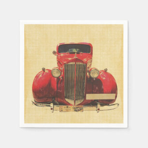 Vintager Red Car Decoupage Serviette