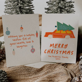 Vintager Red Car Truck Abstrakt Weihnachten NichtF