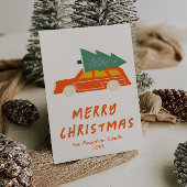 Vintager Red Car Truck Funky Abstrakte Weihnachten