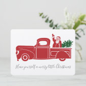 Vintager Red Christmas Truck Feiertagskarte (Stehend Vorderseite)
