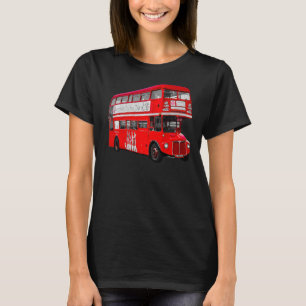 Vintager Red Double Decker British Tour Bus T-Shirt