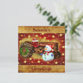 Vintager Red Farm Traktor Weihnachten (Stehend Vorderseite)