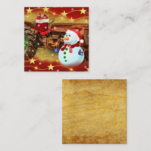Vintager Red Farm Traktor Weihnachten Mitteilungskarte (Vorne/Hinten)