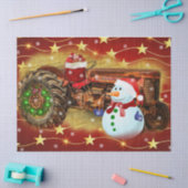 Vintager Red Farm Traktor Weihnachten Seidenpapier (Basteln)