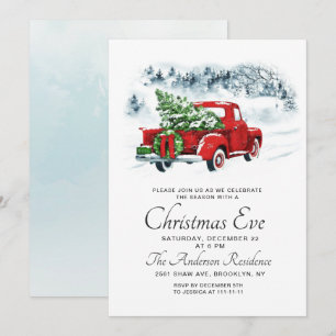 Vintager Red Farm Truck Weihnachtsfeiertag Einladung