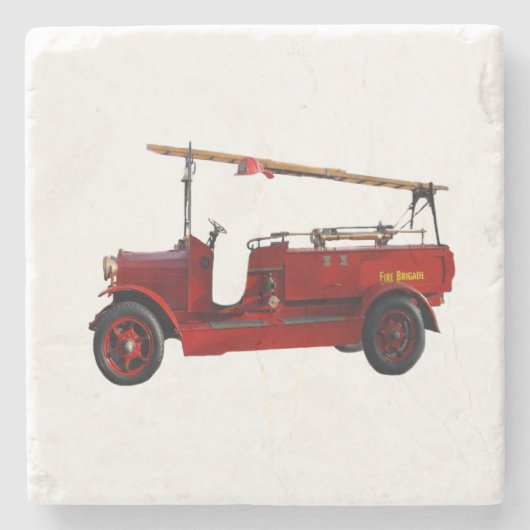 Vintager Red Fire Truck, Steinuntersetzer (Vorderseite)