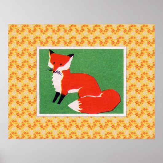Vintager Red Fox Print Poster (Vorne)