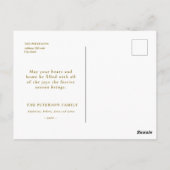 Vintager Red Gold Weihnachtssschnee Postkarte (Rückseite)