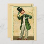 Vintager Red Hair Irman mit Top Hat Postkarte (Vorne/Hinten)