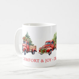 Vintager Red Holiday Pick Up Trucks Kaffeetasse