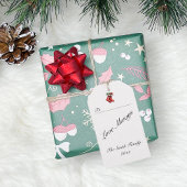 Vintager Red Kardinal Holly Weihnachtsgeschenk-Tag Geschenkanhänger