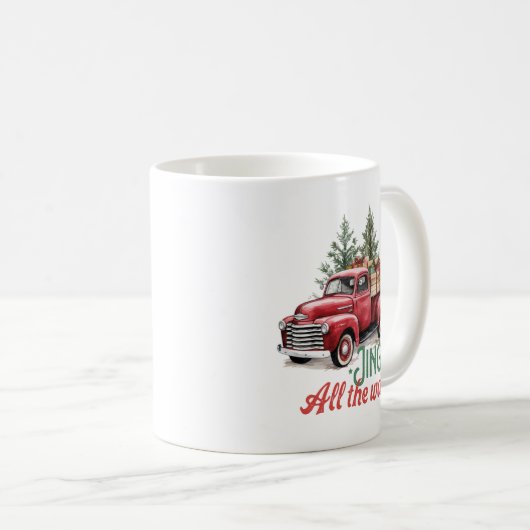 Vintager Red Lieferwagen Truck Jingle Kaffeetasse (VorderseiteRechts)