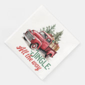 Vintager Red Lieferwagen Truck Jingle Serviette (Ecke)
