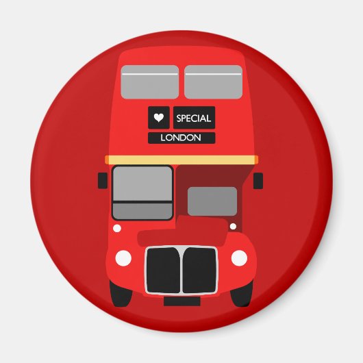 Vintager Red London Doppeldecker Routemaster Bus Magnet (Vorne)