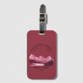 Vintager Red Mountain Lake Sunset Gepäckanhänger (Vorderseite Vertikal)