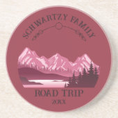 Vintager Red Mountain Lake Sunset Getränkeuntersetzer (Vorne)