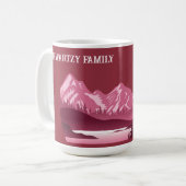 Vintager Red Mountain Lake Sunset Kaffeetasse (Vorderseite Links)