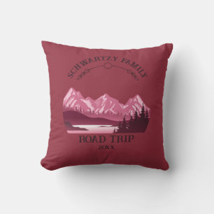 Vintager Red Mountain Lake Sunset Kissen