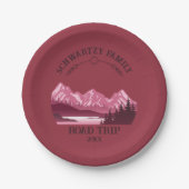 Vintager Red Mountain Lake Sunset Pappteller (Vorderseite)